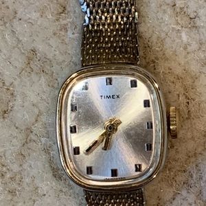 Rectangular Timex Wind Watch Mesh Bracelet.